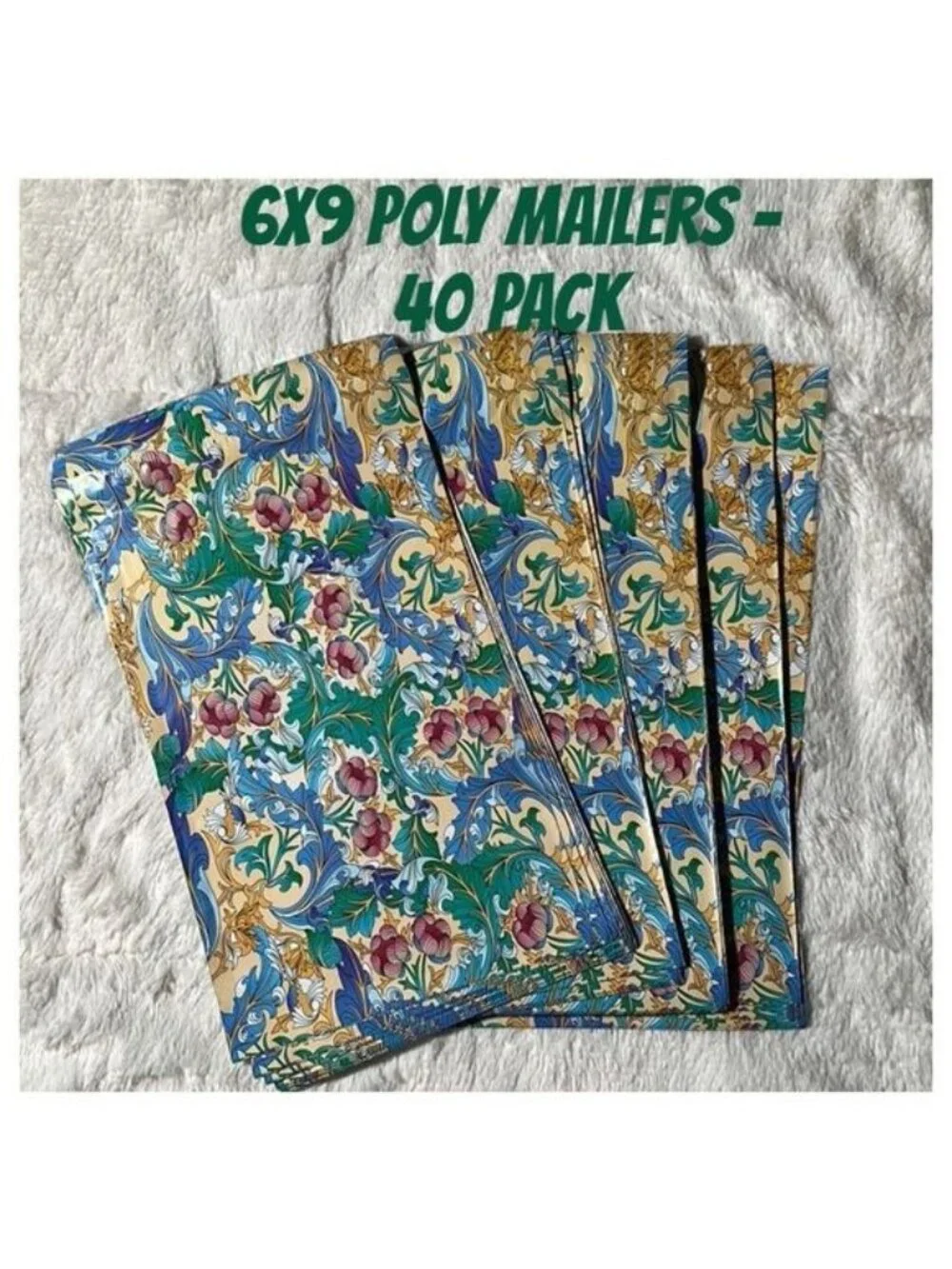 6” x 9” Poly Mailers Floral Paisley print poly mailers- 40 self sealing mailers
